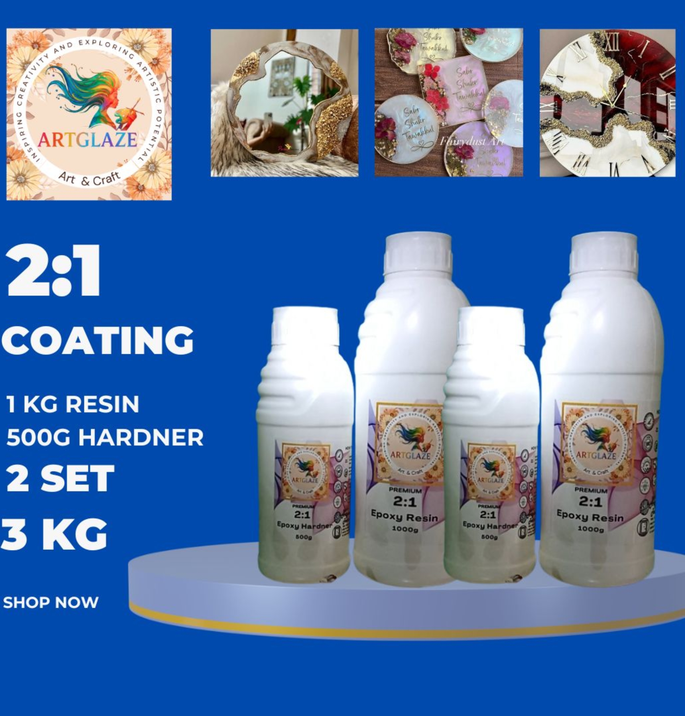 2:1 Epoxy Resin and Hardner Set (3 kg)