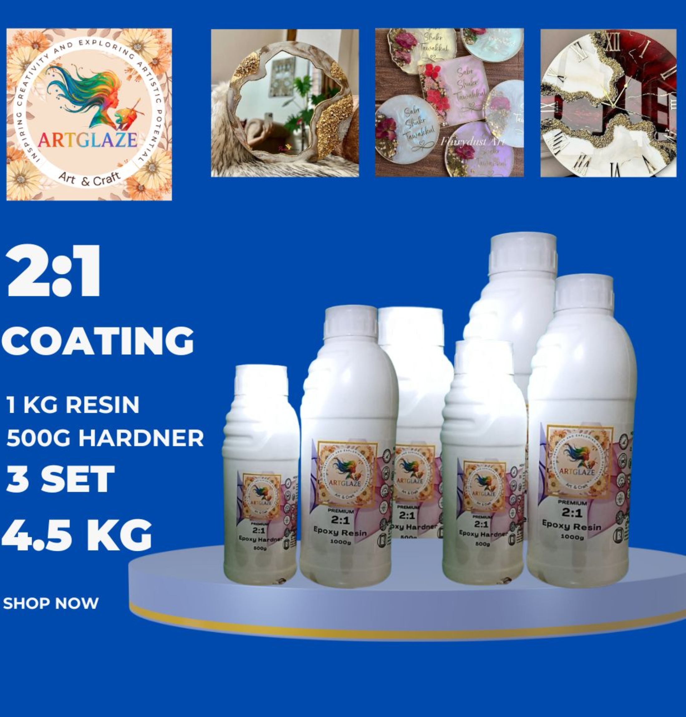 2:1 epoxy resin and hardner set (4.5kg)