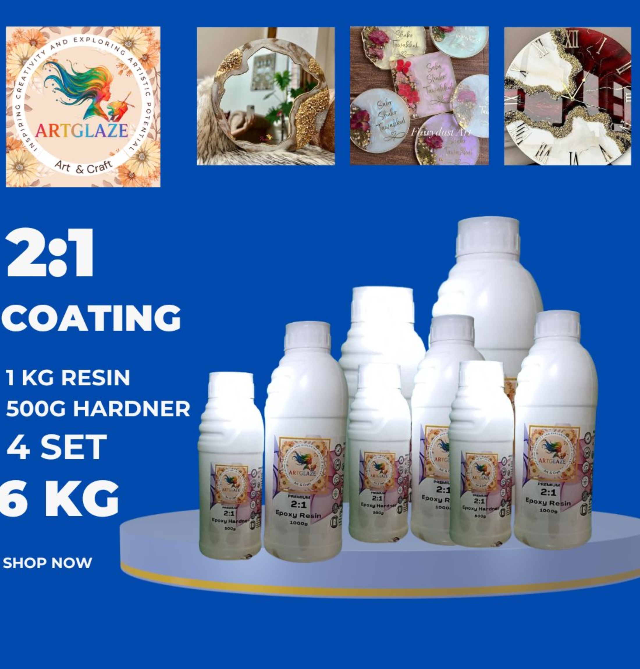2:1 Epoxy Resin and Hardner Set (6 kg)