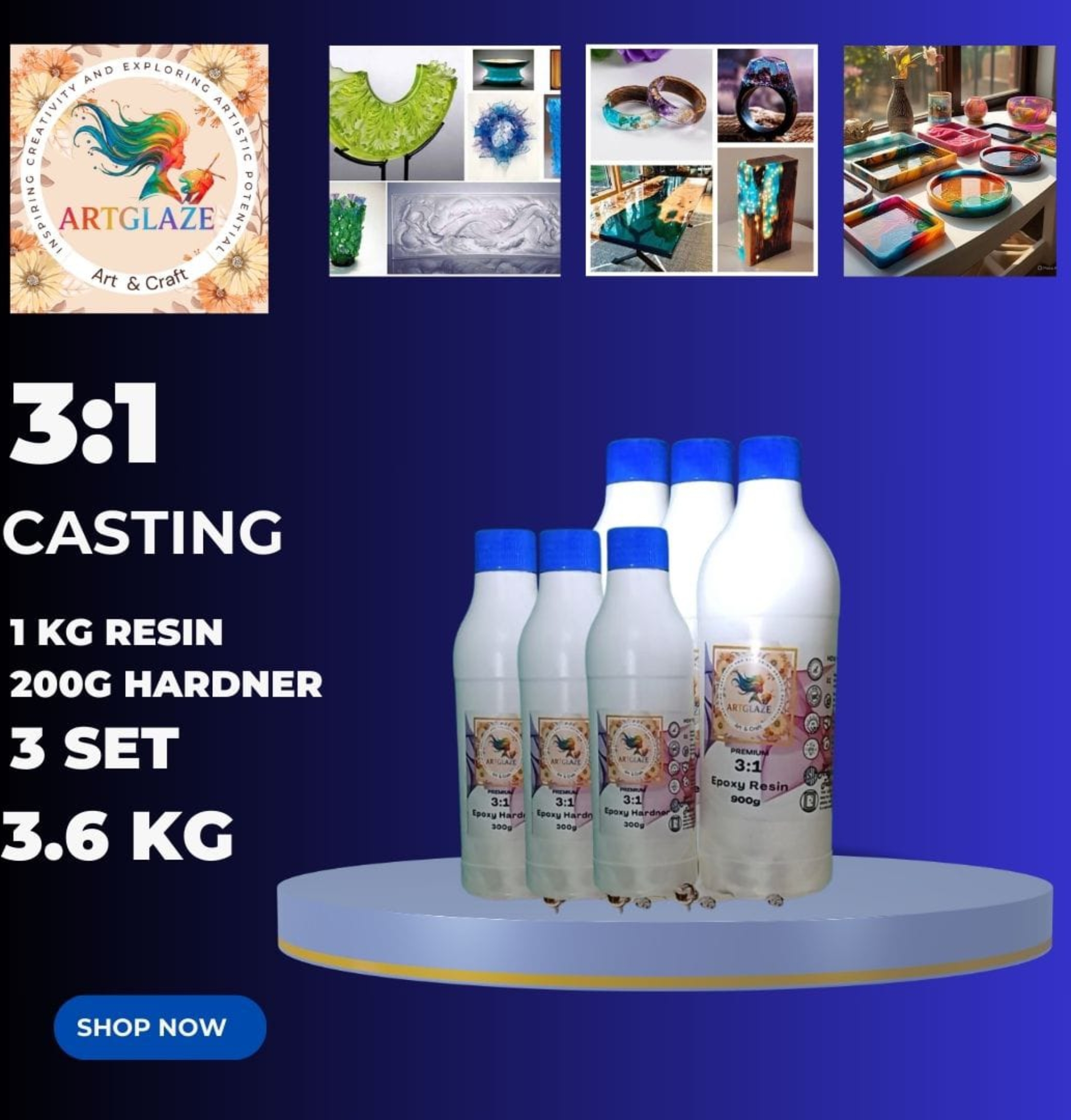 3:1 Epoxy Resin and Hardner Set (3.6 kg)