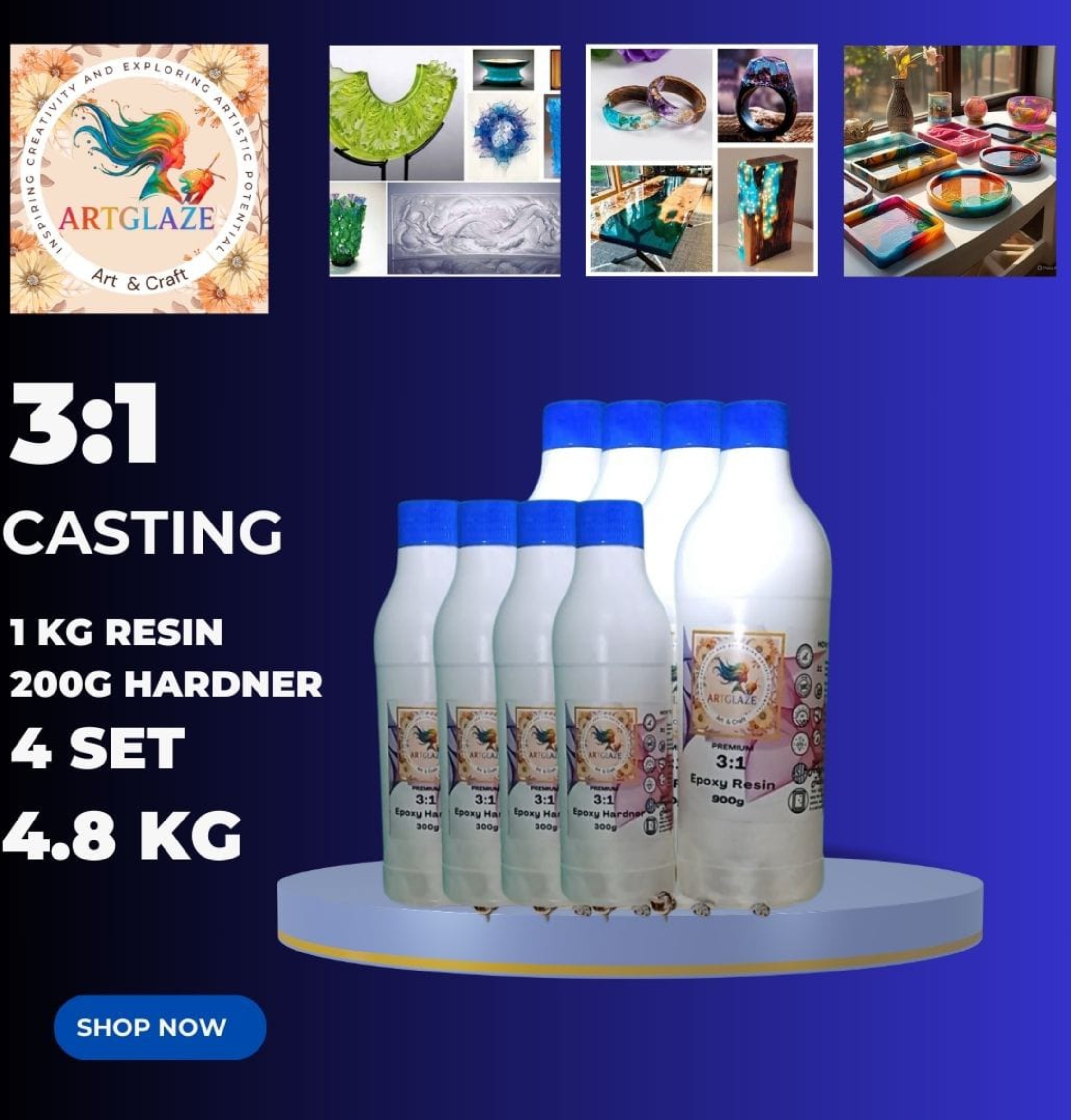 3:1 Epoxy Resin and Hardner Set (4.8 kg)