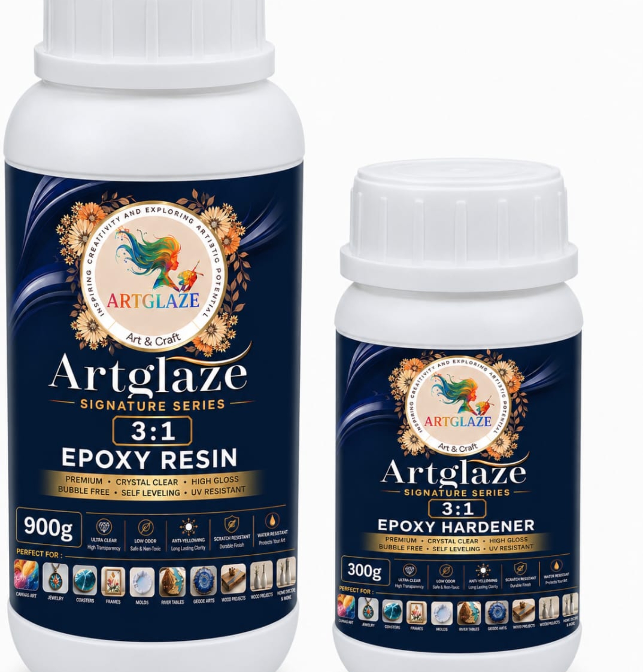 3:1 Artglaze epoxy resin and hardner 6 kg set | Artglaze Super Clear Epoxy Resin Kit 3:1 – High Gloss Bubble Free Resin for Resin Art, Table Tops, Jewelry & Casting