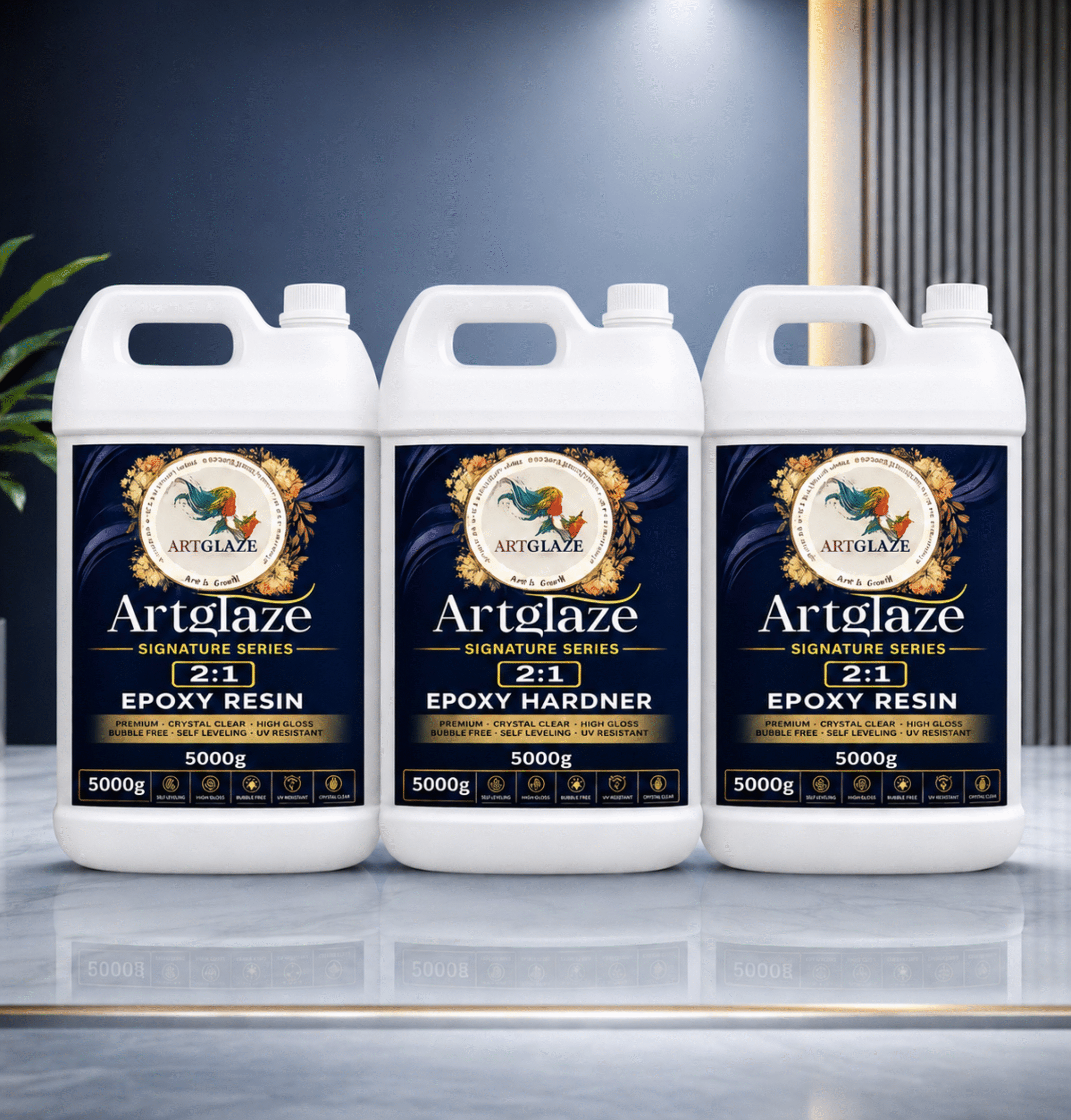 2:1 Artglaze epoxy resin and hardner 15 kg set | Artglaze All Season Crystal Clear Epoxy Resin 2:1 – Super Premium Bubble Free Resin for Art, Tabletops & Coating