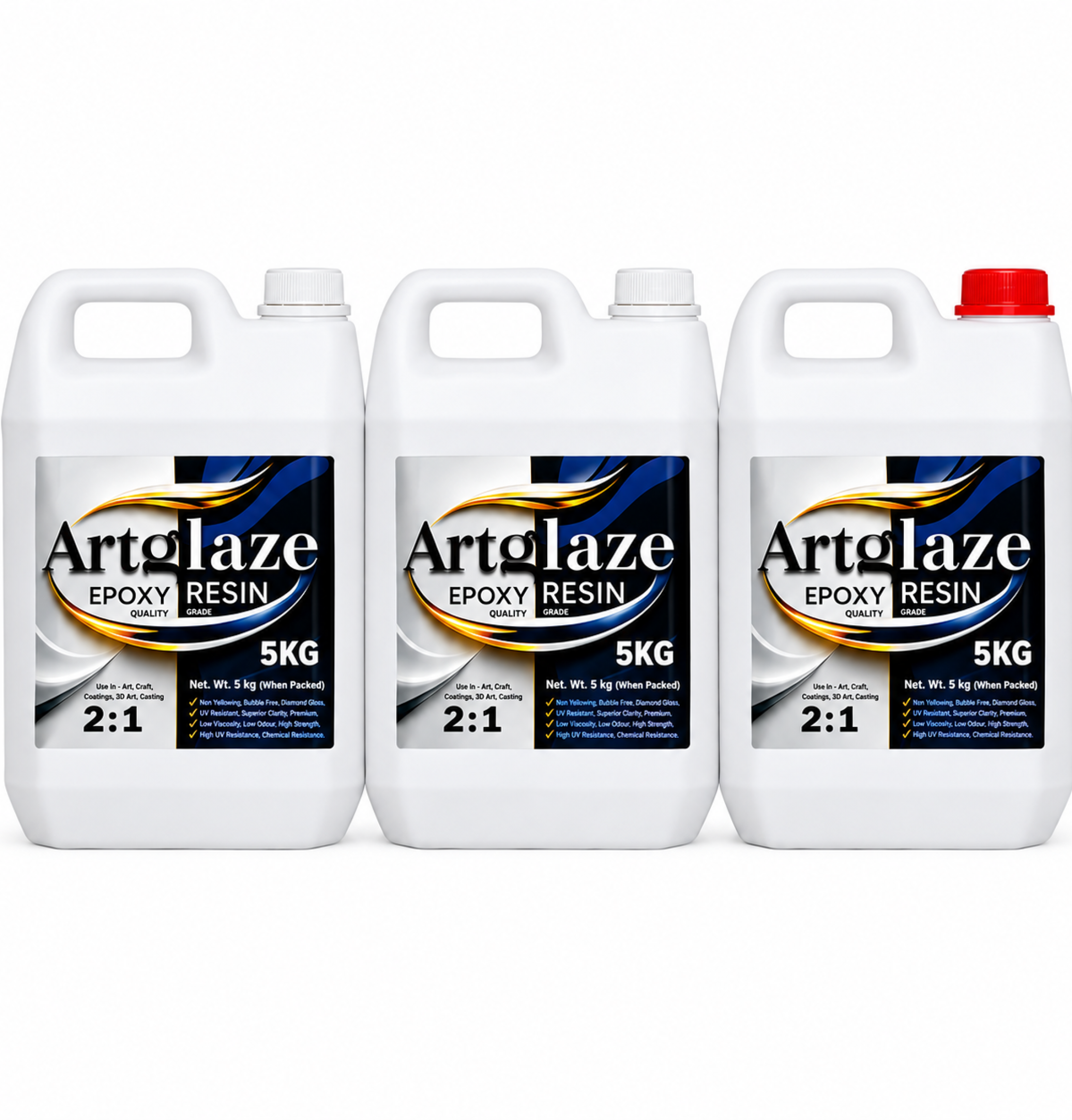 Artglaze 2:1 Premium Epoxy Resin 15 kg | Crystal Clear, Bubble Free & Moisture Free Resin for Art & Casting